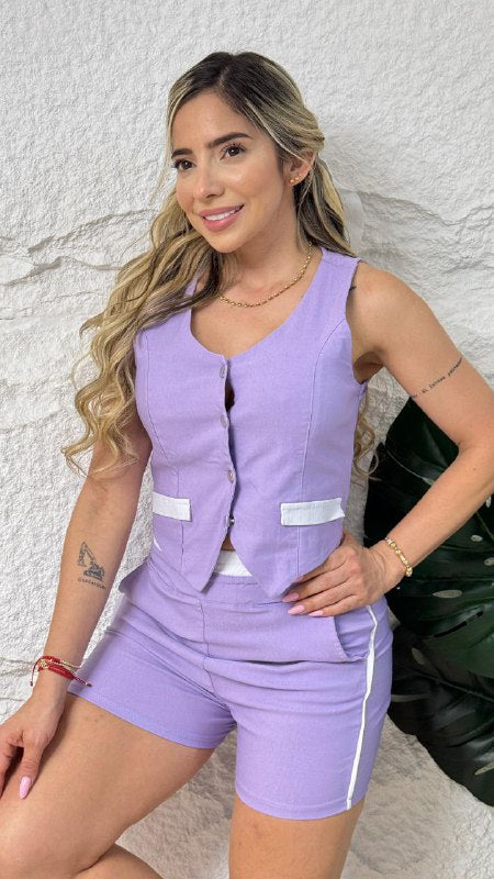 Conjunto 2 prendas short y chaleco 2166